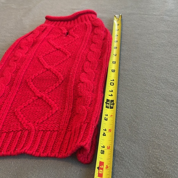Small Dog Breed; Size Medium Red Sweater - Picture 2 of 5